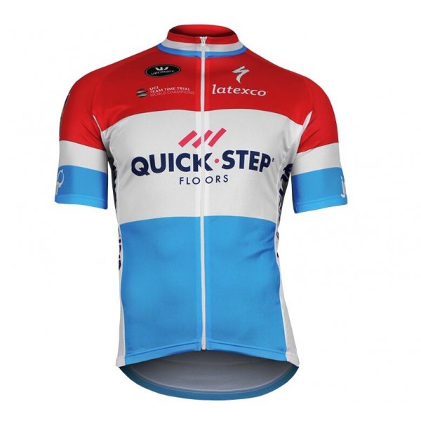2017-2018 QUICK-STEP FLOORS Champion von Luxemburg Radtrikot Kurzarm Radtrikot De