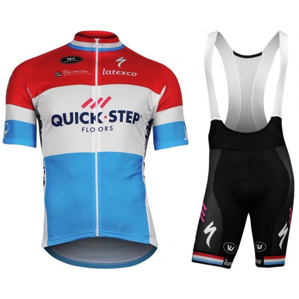 2017-2018 QUICK-STEP FLOORS Champion von Luxemburg Fahrradbekleidung Satz Fahrradtrikot Kurzarm Trikot und Kurz Tr Radtrikot De