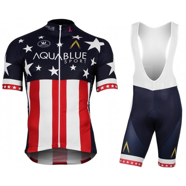 2017-2018 AQUA BLUE SPORT Amerikanischer Champion Fahrradbekleidung Satz Fahrradtrikot Kurzarm Trikot und Kurz Tr Radtrikot De