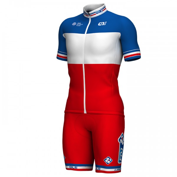 2017-2018 Fdj Französischer Meister Radbekleidung Radtrikot Kurzarm und Fahrradho Radtrikot De