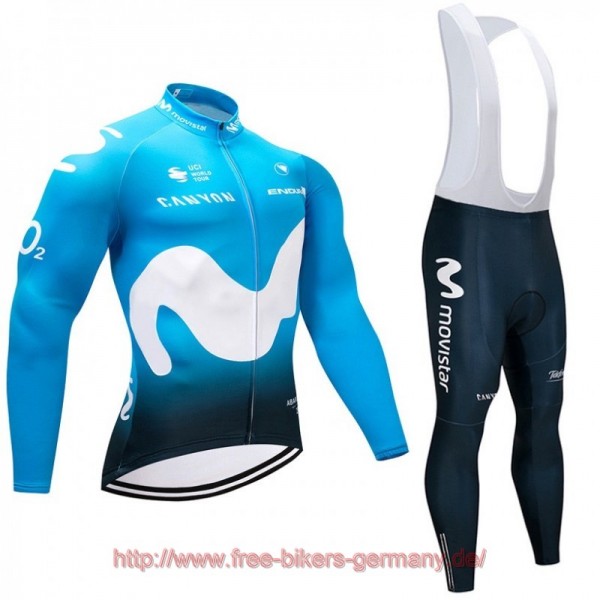 2018 Movistar Fahrradbekleidung Radtrikot Satz Langarm und Lange Tr Radtrikot De