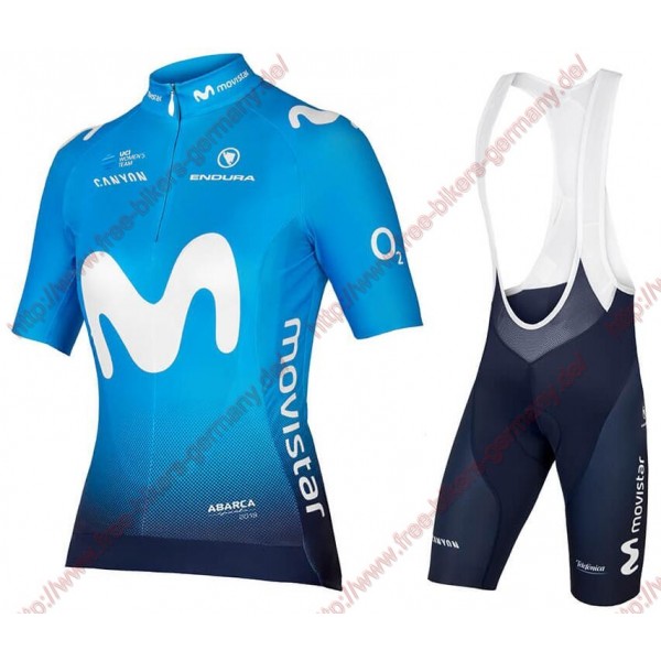 Radsport MOVISTAR TEAM 2018 Damen Radbekleidung Satz Trikot Kurzarm+Trägerh Radtrikot De