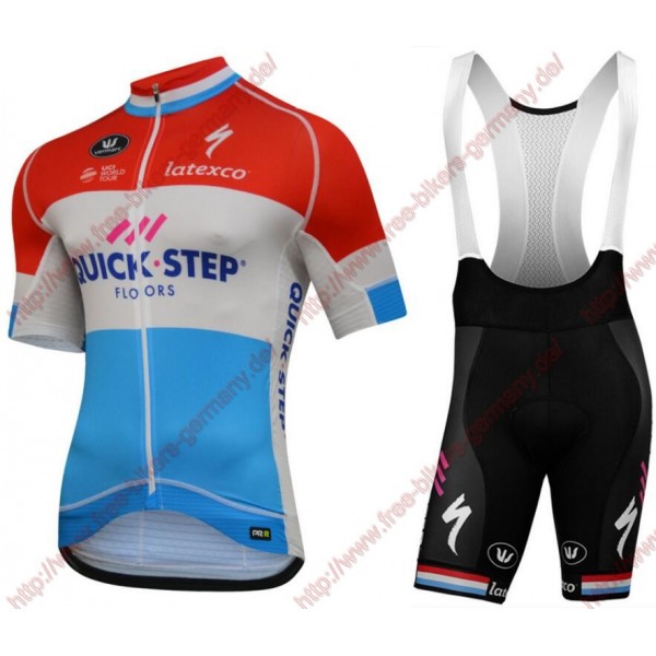 Radsport Quick Step Floors 2018 Luxembourg Champion Radbekleidung Satz Trikot Kurzarm+Trägerh Radtrikot De