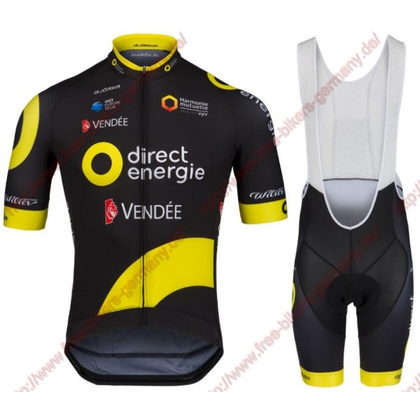 Radsport TEAM DIRECT ENERGIE 2018 Radbekleidung Satz Trikot Kurzarm+Trägerh Radtrikot De