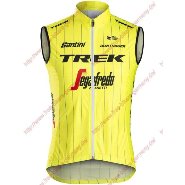 Radsport TREK-SEGAFREDO 2018 fluo gelb Windstopper ärmelloses Trikot Kurz Radtrikot De
