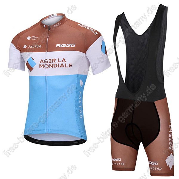 AG2R La Mondiale Radbekleidung Satz Trikot Kurzarm+Trägerhosen  Radtrikot De