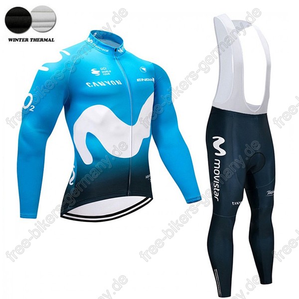 Movistar Team Wiinter Trikot Langarm+Lange Trägerho Radtrikot De