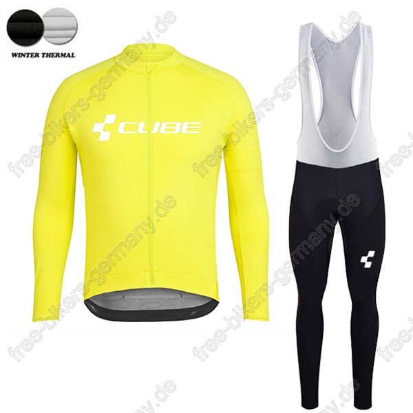 Profiteam 2018 Cube gelb winter thermal fleece Fahrradbekleidung Trikot Langarm+Lang Tr Radtrikot De