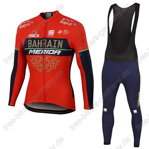 Profiteam 2018 BAHRAIN MERIDA Pro Fahrradbekleidung Trikot Langarm+Lang Tr Radtrikot De