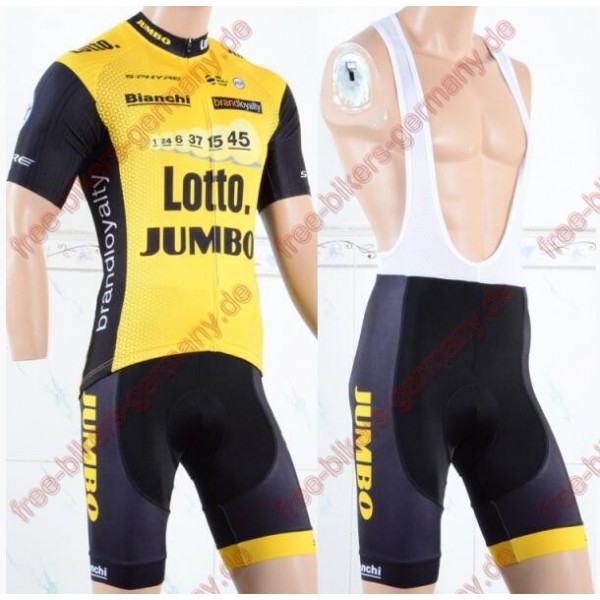 Profiteam 2018 LottoNL-Jumbo Radbekleidung Satz Trikot Kurzarm+Trägerh Radtrikot De Profiteam 2018 LottoNL-Jumbo Radbekleidung Satz Trikot Kurzarm+Trägerh Radtrikot De