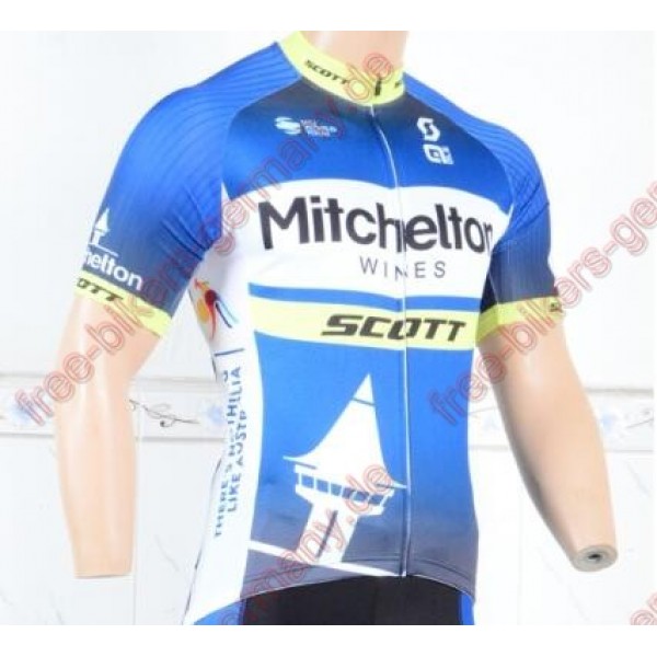 Profiteam 2018 Mitchelton Scott blau Trikot Kurzarm Outlet Radtrikot De