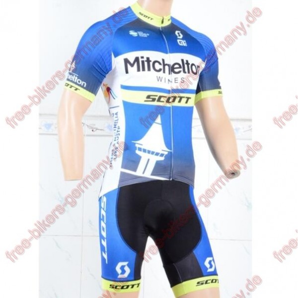 Profiteam 2018 Mitchelton Scott blau Fahrradbekleidung Trikot Kurzarm Radtrikot De
