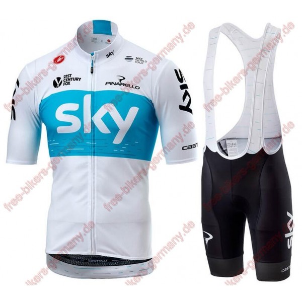 Profiteam 2018 TEAM SKY Weiß Radbekleidung Satz Trikot Kurzarm+Trägerh Radtrikot De