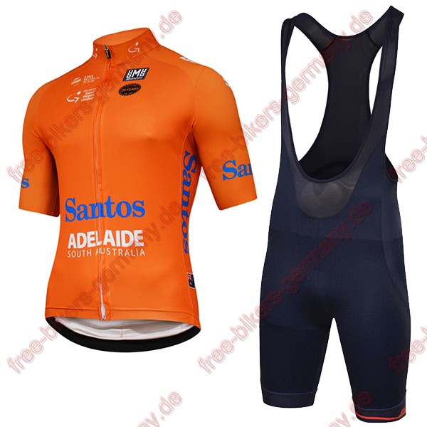 Profiteam 2018 TOUR DOWN UNDER Santos Radbekleidung Satz Trikot Kurzarm+Trägerh Radtrikot De