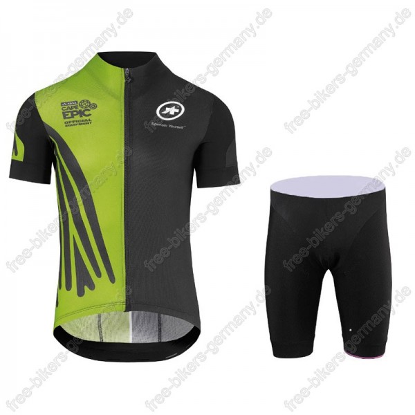 Assos SS.Capeepicx Equipe Trikot Kurzarm+Fahrradhose Grün schw Radtrikot De