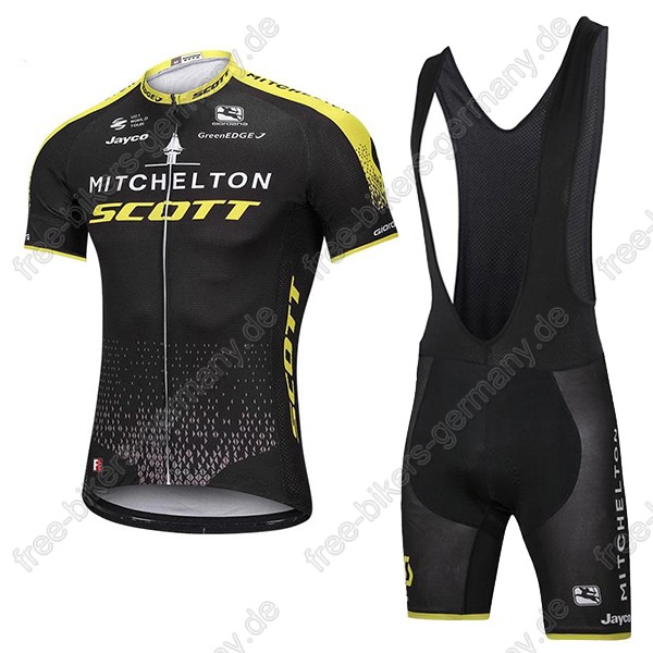 Mitchelton Scott Radbekleidung Satz Trikot Kurzarm+Trägerhosen Set schw Radtrikot De