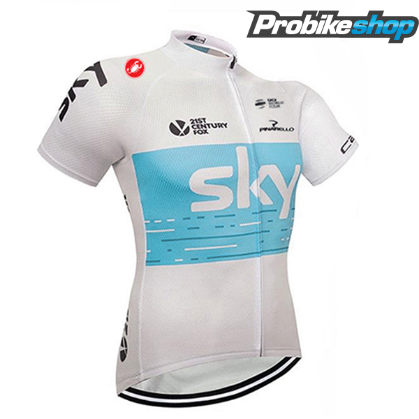 Sky Trikot Kurzarm 2018 Weiß Blau Radtrikot De Sky Trikot Kurzarm 2018 Weiß Blau Radtrikot De