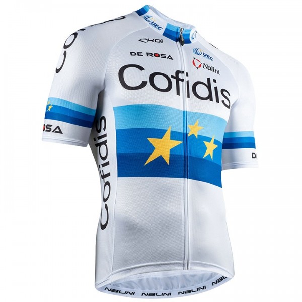 Fahrradbekleidung Radsport 2020 COFIDIS Trikot Kurzarm Outlet EU Champion Elia Viviani Radtrikot De