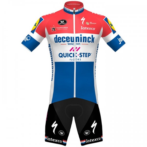 Fahrradbekleidung Radsport 2020 DECEUNINCK QUICK-STEP Dutch Champion Radbekleidung Satz Trikot Kurzarm+Fahrradhose Se Radtrikot De Fahrradbekleidung Radsport 2020 DECEUNINCK QUICK-STEP Dutch Champion Radbekleidung Satz Trikot Kurzarm+Fahrradhose Se Radtrikot De