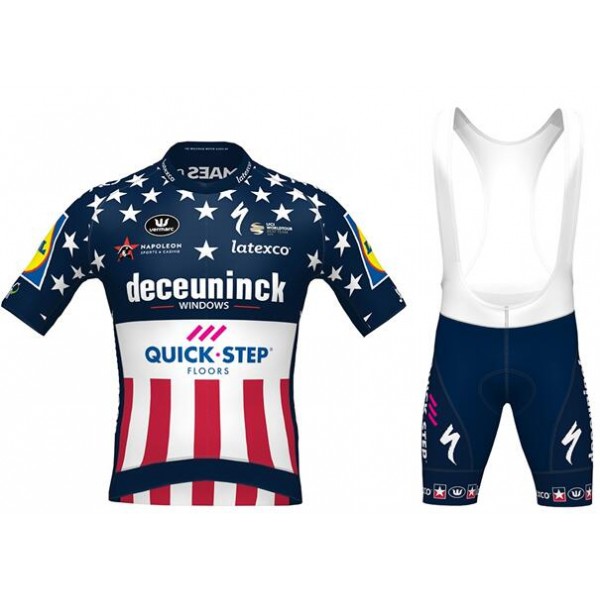 Fahrradbekleidung Radsport 2020 DECEUNINCK QUICK-STEP USA Zeitfahrmeister Radbekleidung Satz Trikot Kurzarm+Trägerhos Radtrikot De Fahrradbekleidung Radsport 2020 DECEUNINCK QUICK-STEP USA Zeitfahrmeister Radbekleidung Satz Trikot Kurzarm+Trägerhos Radtrikot De
