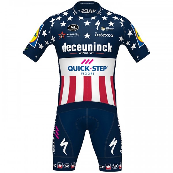 Fahrradbekleidung Radsport 2020 DECEUNINCK QUICK-STEP USA Zeitfahrmeister Radbekleidung Satz Trikot Kurzarm+Fahrradhos Radtrikot De Fahrradbekleidung Radsport 2020 DECEUNINCK QUICK-STEP USA Zeitfahrmeister Radbekleidung Satz Trikot Kurzarm+Fahrradhos Radtrikot De
