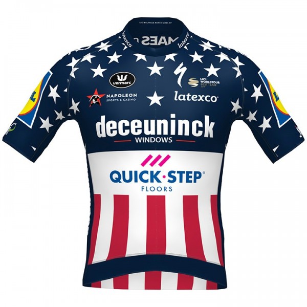 Fahrradbekleidung Radsport 2020 DECEUNINCK QUICK-STEP USA Zeitfahrmeister Trikot Kurzarm Outlet Radtrikot De Fahrradbekleidung Radsport 2020 DECEUNINCK QUICK-STEP USA Zeitfahrmeister Trikot Kurzarm Outlet Radtrikot De