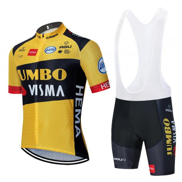 Fahrradbekleidung Radsport 2020 TEAM JUMBO-VISMA Radbekleidung Satz Trikot Kurzarm+Trägerhosen Se Radtrikot De