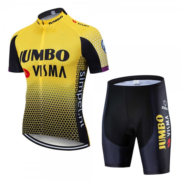 Fahrradbekleidung Radsport 2020 TEAM JUMBO-VISMA Radbekleidung Satz Trikot Kurzarm+Fahrradhose Se Radtrikot De