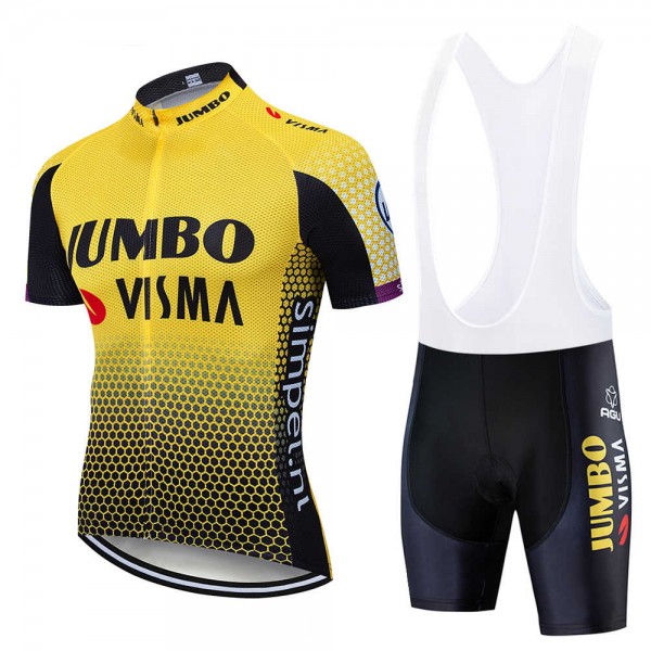 Fahrradbekleidung Radsport 2020 TEAM JUMBO-VISMA Radbekleidung Satz Trikot Kurzarm+Trägerhosen Se Radtrikot De