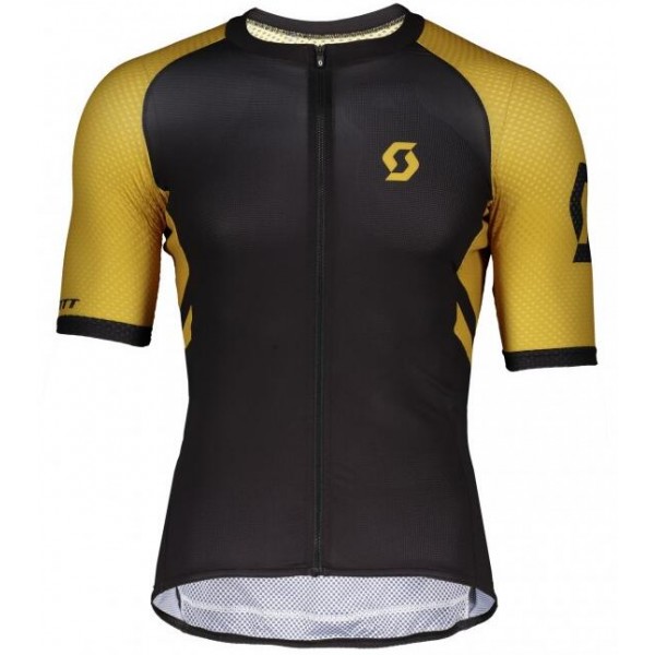 Fahrradbekleidung Radsport 2020 SCOTT RC Premium Climber Trikot Kurzarm Outlet schwarz/gelb Radtrikot De