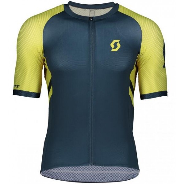 Fahrradbekleidung Radsport 2020 SCOTT RC Premium Climber Trikot Kurzarm Outlet gelb/blau Radtrikot De