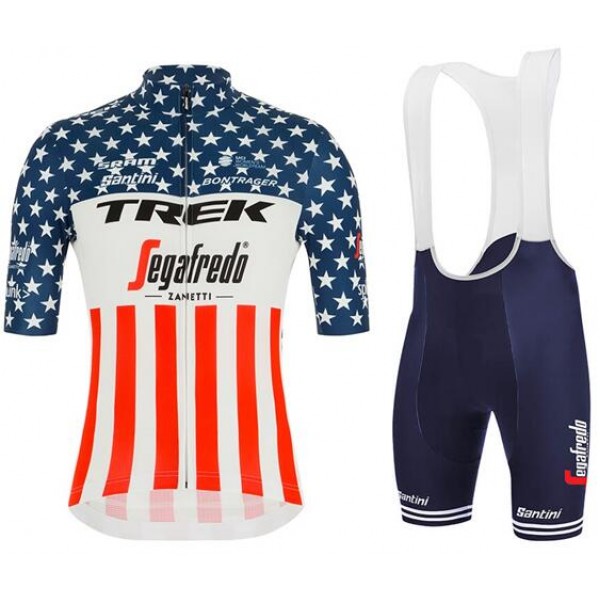 Fahrradbekleidung Radsport 2020 TREK-SEGAFREDO Amerikanischer Meister Radbekleidung Satz Trikot Kurzarm+Trägerhosen S Radtrikot De