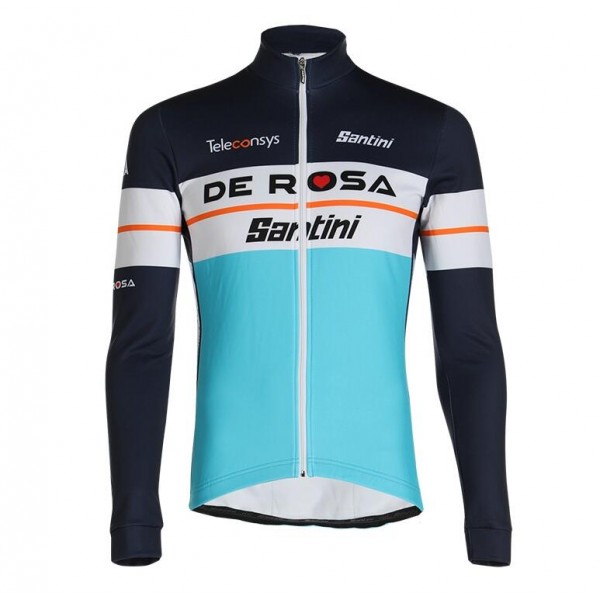 Fahrradbekleidung Radsport 2020 TEAM DE-ROSA SANTINI Trikot Langarm Bl Radtrikot De