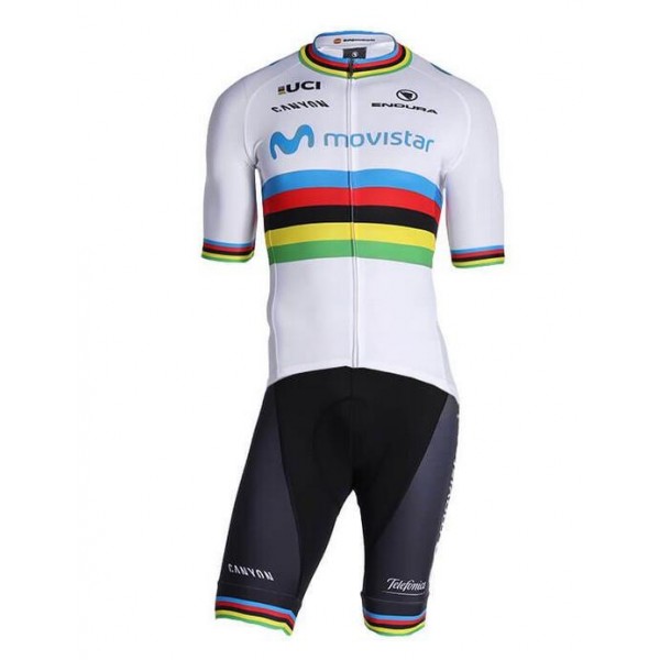 Fahrradbekleidung Radsport 2020 MOVISTAR TEAM World Champion Radbekleidung Satz Trikot Kurzarm+Trägerhosen Set Outl Radtrikot De Fahrradbekleidung Radsport 2020 MOVISTAR TEAM World Champion Radbekleidung Satz Trikot Kurzarm+Trägerhosen Set Outl Radtrikot De