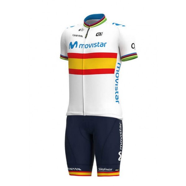 Fahrradbekleidung Radsport 2020 MOVISTAR TEAM Spanish Champion Radbekleidung Satz Trikot Kurzarm+Trägerhosen Set Out Radtrikot De Fahrradbekleidung Radsport 2020 MOVISTAR TEAM Spanish Champion Radbekleidung Satz Trikot Kurzarm+Trägerhosen Set Out Radtrikot De