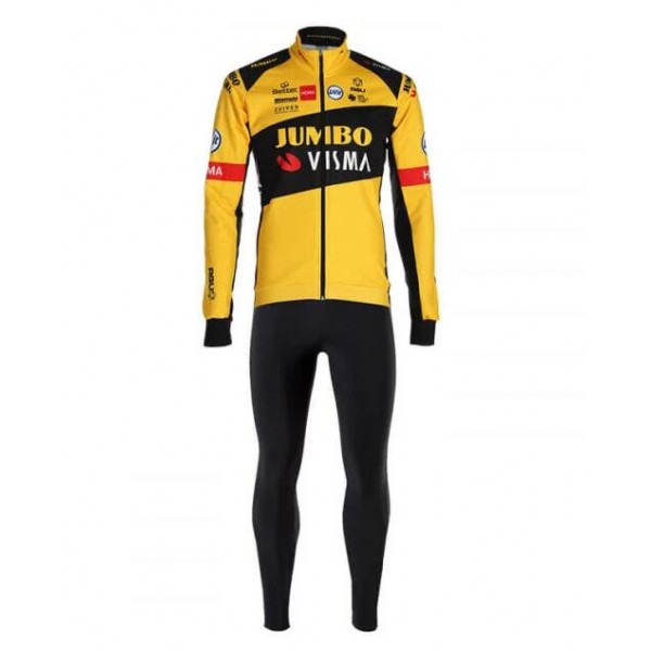 Fahrradbekleidung Radsport 2020 TEAM JUMBO VISMA Set Radbekleidung Trikot Langarm+ Trägerhos Radtrikot De