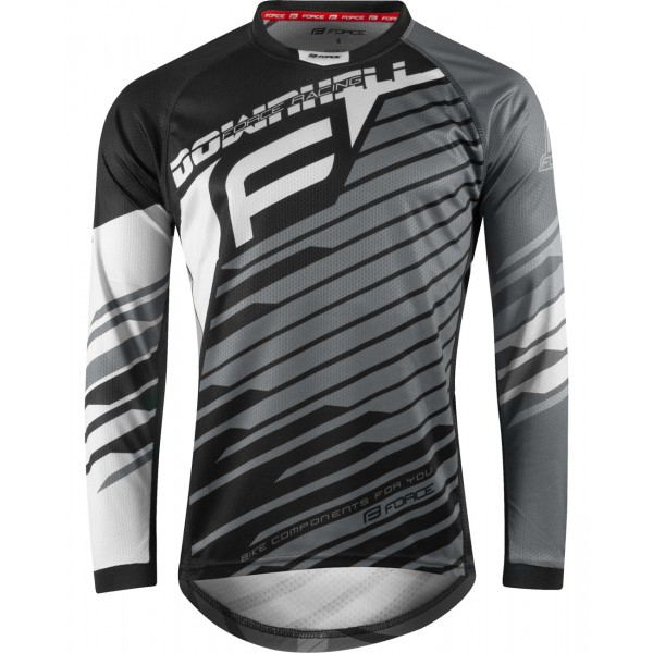 DOWNHILL Radtrikot langarm MTB/Freeride schwarz/weiß DOWNHILL Radtrikot langarm MTB/Freeride schwarz/weiß