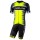 Radsport-Set (Radtrikot BORGO+Trägerhose VILLAGGIO) schwarz/neongelb