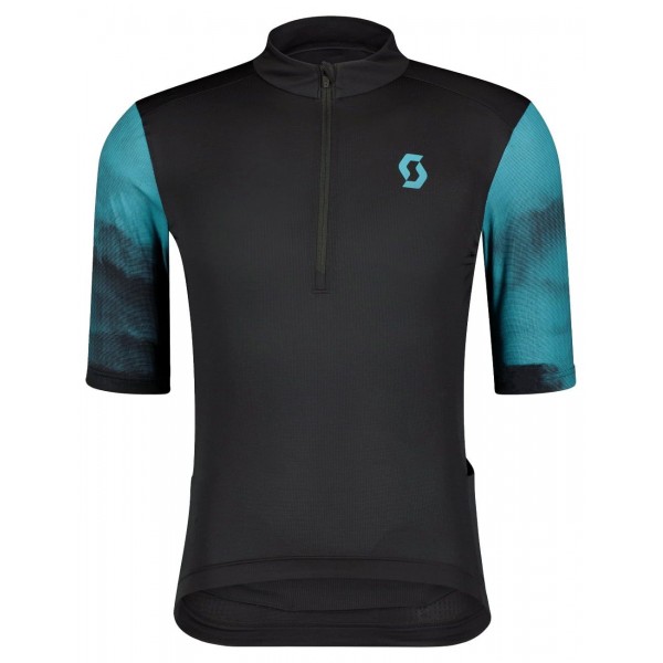 GRAVEL 10 Radtrikot kurzarm schwarz/blaugrün