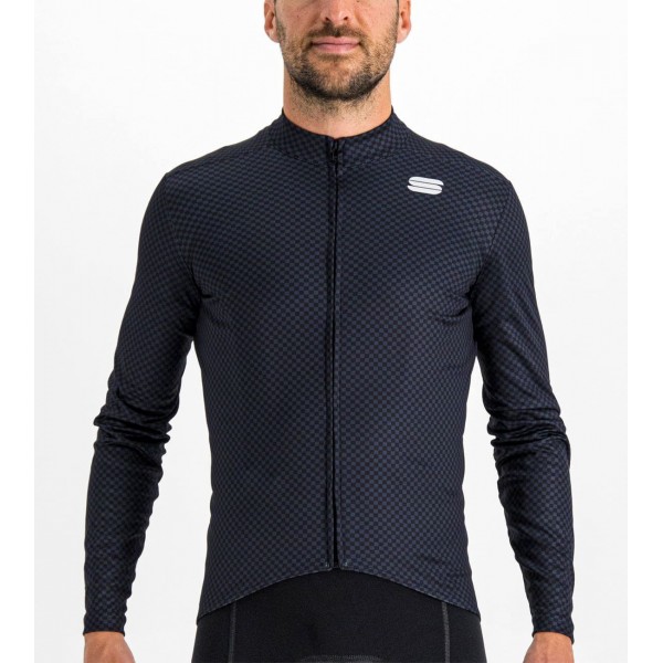 Checkmate Thermal Radtrikot langarm schwarz/blau Checkmate Thermal Radtrikot langarm schwarz/blau