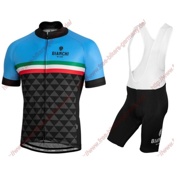Profiteams BIANCHI MILANO Codigoro blue Radbekleidung Satz Trikot Kurzarm+Trägerhosen Se Radtrikot De