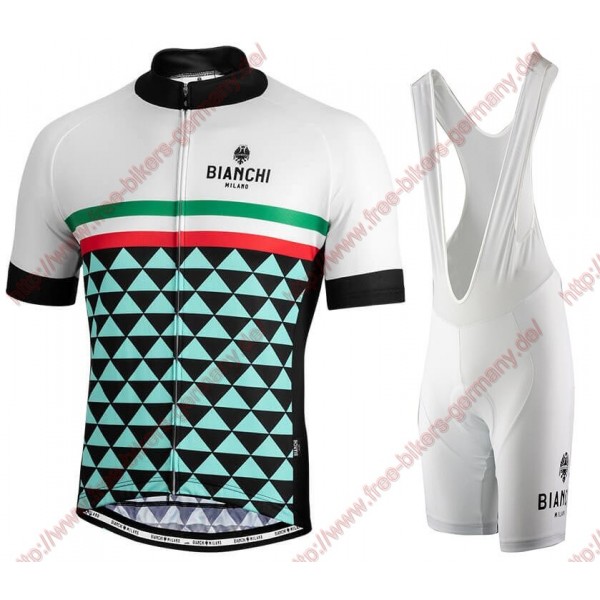 Profiteams BIANCHI MILANO Codigoro white Radbekleidung Satz Trikot Kurzarm+Trägerhosen Se Radtrikot De