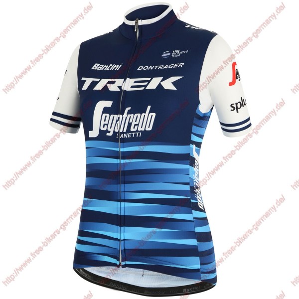 Profiteams Trek Segafredo 2019 Damen blau Trikot Kurzarm Outlet Radtrikot De