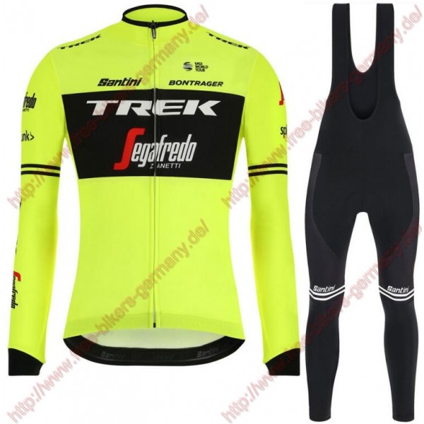 Profiteams Trek Segafredo 2019 training Fluo gelb Radsport Fahrradbekleidung Trikot Langarm+Lang Tr Radtrikot De