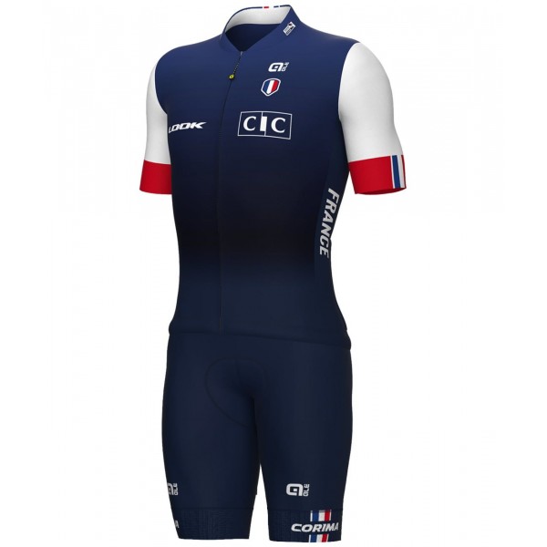 Frankreich 2023 Set(Radtrikot langer RV+Trägerhose)-ALE Radsport-Profi-Team Radtrikot De Frankreich 2023 Set(Radtrikot langer RV+Trägerhose)-ALE Radsport-Profi-Team Radtrikot De