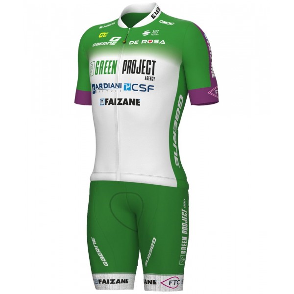 Green Project-Bardiani Csf-Faizane' 2023 Set(Radtrikot langer RV+Trägerhose)-ALE Radsport-Profi-Team Radtrikot De Green Project-Bardiani Csf-Faizane' 2023 Set(Radtrikot langer RV+Trägerhose)-ALE Radsport-Profi-Team Radtrikot De