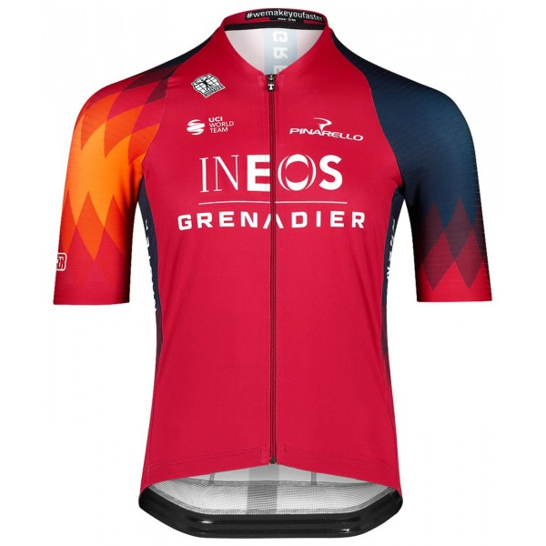 INEOS GRENADIERS 2023 ICON Radtrikot kurzarm(langer RV)-Radsport-Profi-Team Radtrikot De