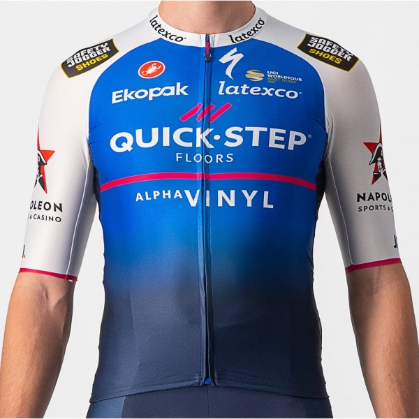 Quick Step-Alpha Vinyl 2022 Aero Race 6.1 Radtrikot kurzarm(langer RV)-Radsport-Profi-Team Radtrikot De