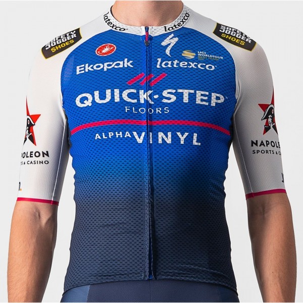 Quick Step-Alpha Vinyl 2022 CLIMBER'S 3.1 Radtrikot kurzarm(langer RV)-Radsport-Profi-Team Radtrikot De