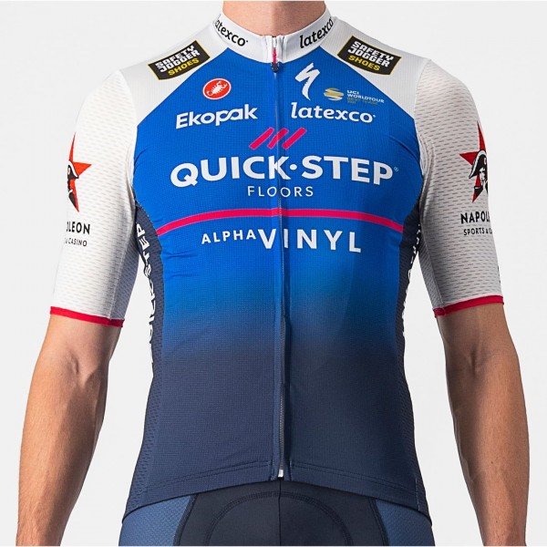 Quick Step-Alpha Vinyl 2022 Competizione Radtrikot kurzarm-Radsport-Profi-Team Radtrikot De
